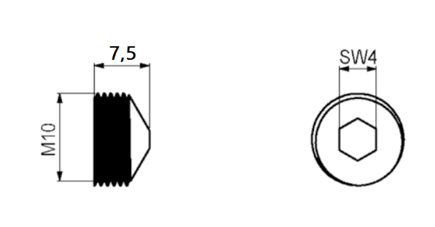 Samlebeslag M10 - Hus Ø15x12,5 mm + penolskrue 7,5 mm, elgalvaniseret (sæt)