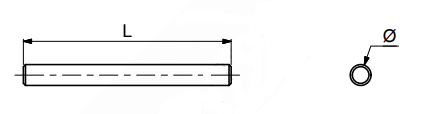Hyldebærer stift, rustfri stål (A1)