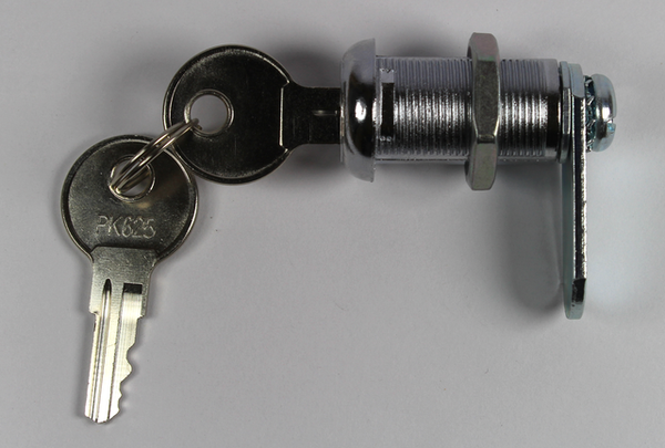 Møbellås Ø18,5 mm med forskellige nøgler, elgalvaniseret