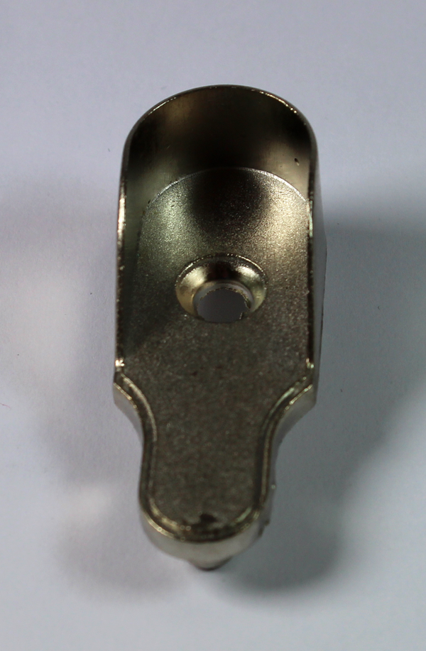 Bøjlestangsholder t/15x30 mm stang - m/2 tapper, blank (1 stk)