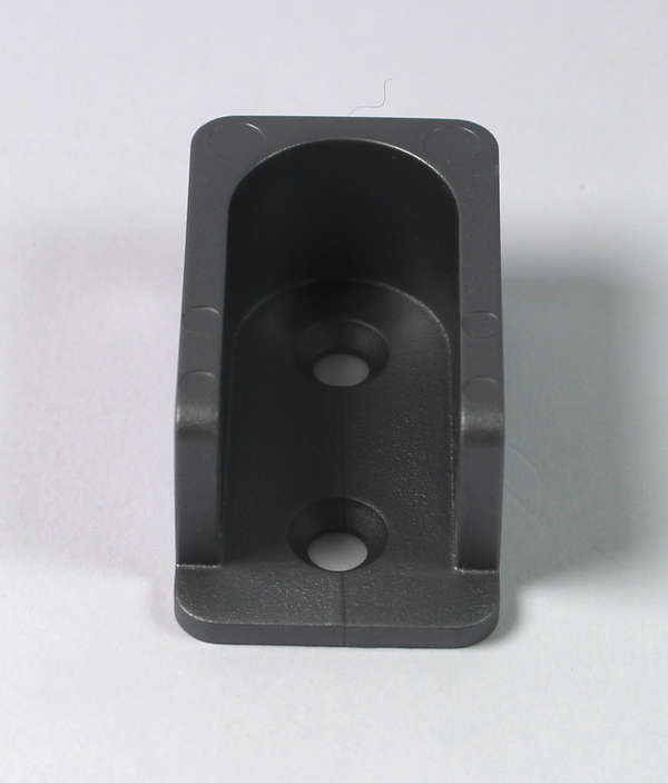 Bøjlestangsholder t/15x30 mm stang, grå plastik (1 stk)