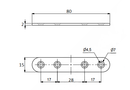 Ligejern 80x15x2 mm med 4 huller, elgalvaniseret