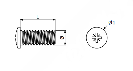 Montageskrue t/hængsler Ø6,3 mm rund, elgalvaniseret (10 stk)
