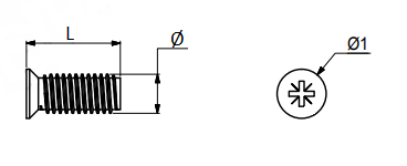 Montageskrue t/udtræk Ø5,8x8 mm flad t/Ø5 mm hul, elgalvaniseret (10 stk)