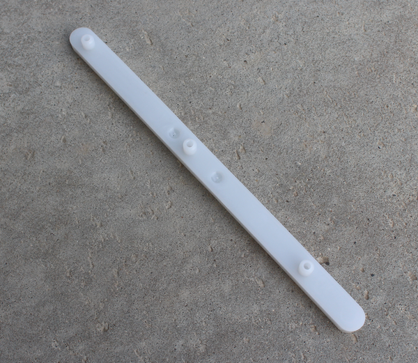 Glideskinne 250x16x8 mm, hvid plastik (1 stk)
