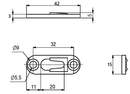 Hægtebeslag 42x15x3 mm, elgalvaniseret