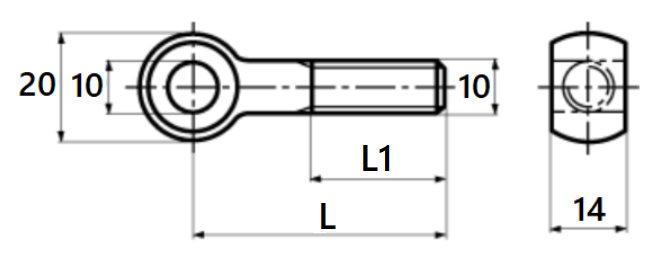 Øjebolt M10 mm, elgalvaniseret