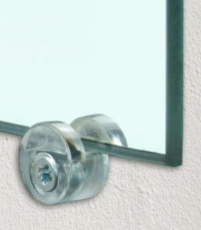 Spejlholder t/4 mm glas, transparent