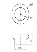 Træknop Ø45x22 mm, mørkegrøn