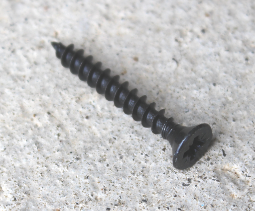 Træskrue Ø3,5x15 mm m/Ø7 mm fladt hoved, sort