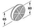 Udluftningsrist Ø65 mm, hvid plastik