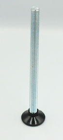 Stillefod m/fast fod M10x140 mm, sort plastik