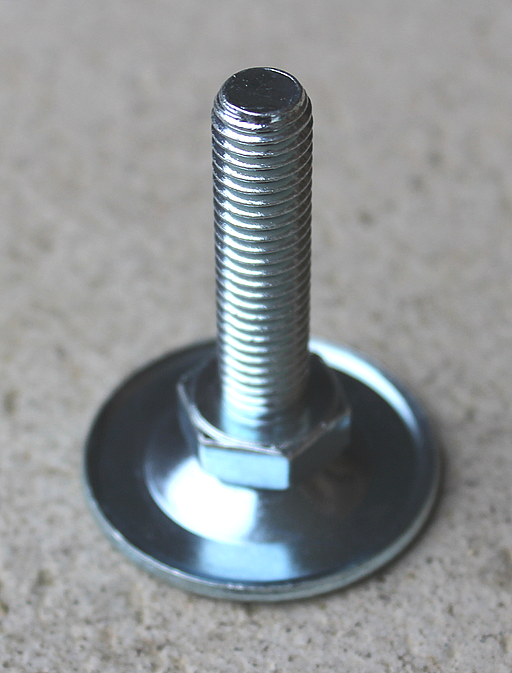 Stillefod m/fast fod M10x40 mm med sekskant, elgalvaniseret