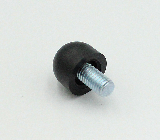 Stillefod m/fast rund fod M8x12 mm, sort plastik