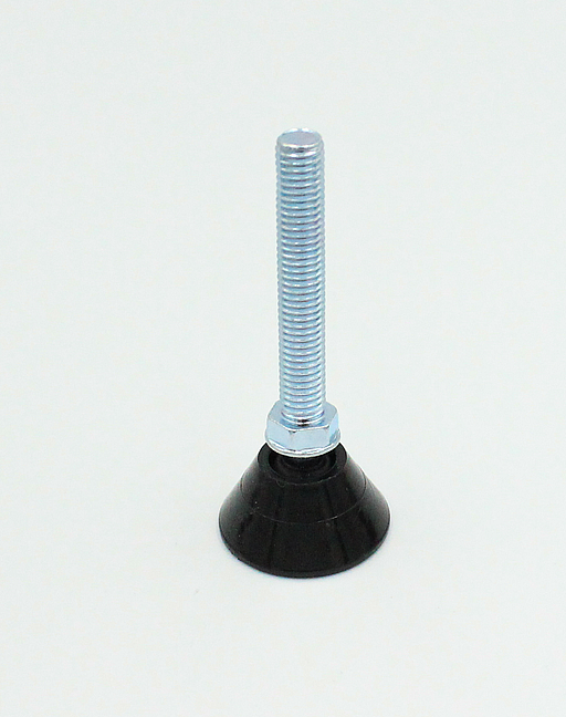 Stillefod m/drejelig fod M8x50 mm, sort plastik