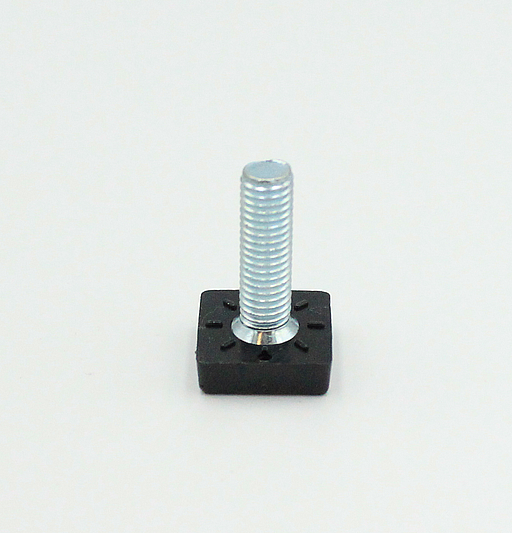 Stillefod m/fast fod firkantet M8x27 mm, sort plastik