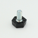 Stillefod m/fast fod M8x16 mm sekskantet, sort plastik