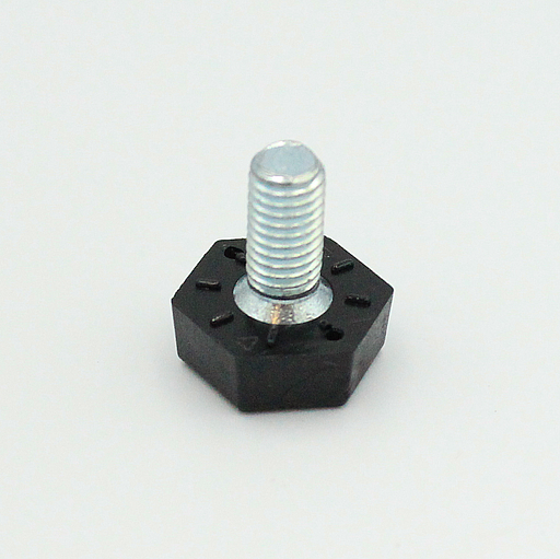 Stillefod m/fast fod M8x16 mm sekskantet, sort plastik