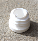 Endeprop til ben - rund, hvid plastik - flere varianter