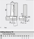 Skjult hængsel BLUM Ø35 mm t/udenpå-liggende låge, metal