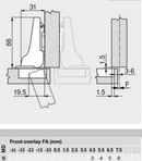Skjult hængsel BLUM Ø35 mm t/halvt udenpå-liggende låge, metal
