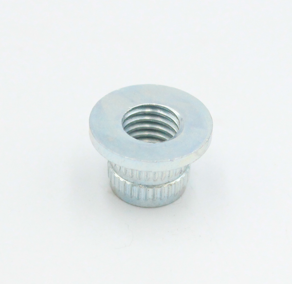 Gevindbøsning M10xØ12,5x18,5 mm med hoved, blank metal