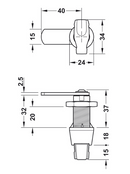 Skabslås til hængelås (KUN 3 STK PÅ LAGER) Ø37 mm - venstre, metal
