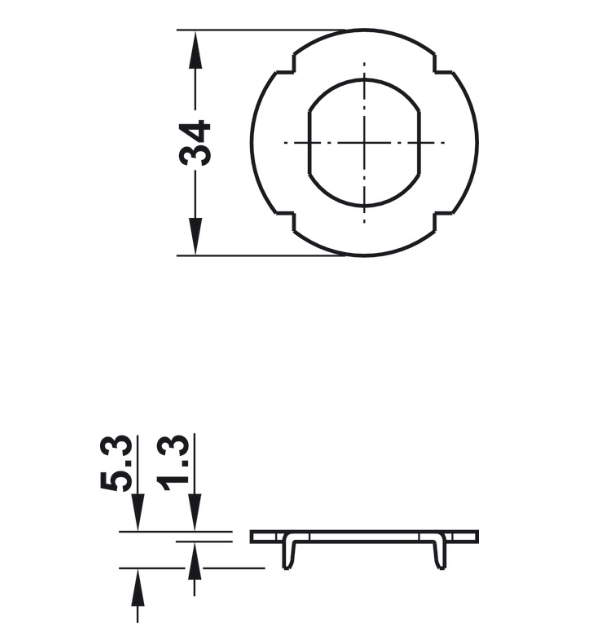 Skabslås til hængelås (KUN 3 STK PÅ LAGER) Ø37 mm - venstre, metal