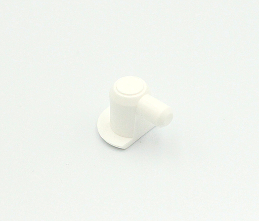Hyldebærer Ø5 mm til forboret hul i hylde, hvid plastik (10 stk)