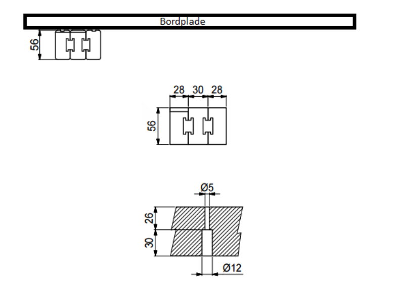 Bordudtræk (KUN 1 SÆT) t/midtertillægsplade 1020 mm åbning, træ (sæt) - 2. sortering