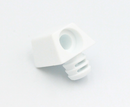 Samlebeslag 22x12 mm med dyvle, hvid plastik