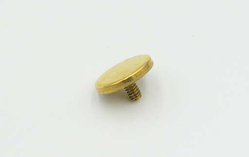 Dækknap med 1/8 tomme gevind, blank messing