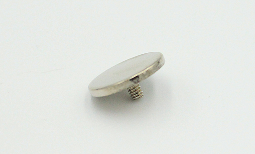 Dækknap med 1/8 tomme gevind, blank metal