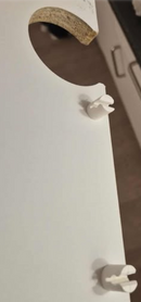 Samlebeslag "click-on", metal/hvid plastik (sæt)