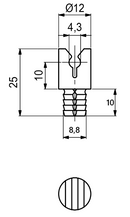 Samlebeslag "click-on", metal/hvid plastik (sæt)