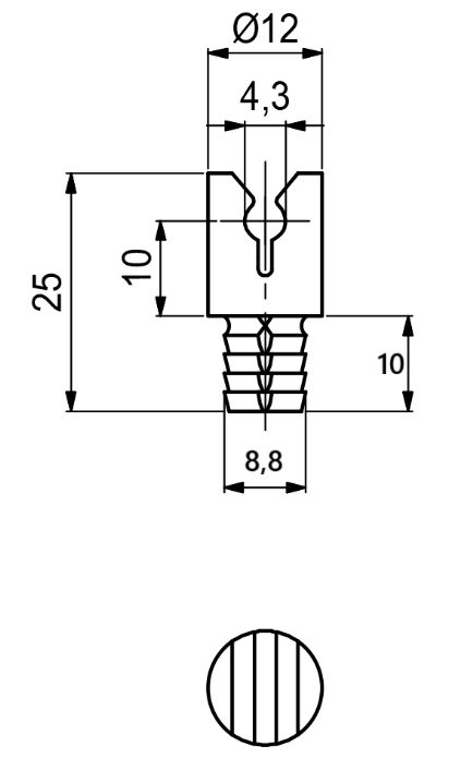 Samlebeslag "click-on", metal/hvid plastik (sæt)