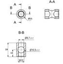 Samlebeslag M10 - Hus Ø15x19 mm + penol 12 mm, elgalvaniseret (sæt)
