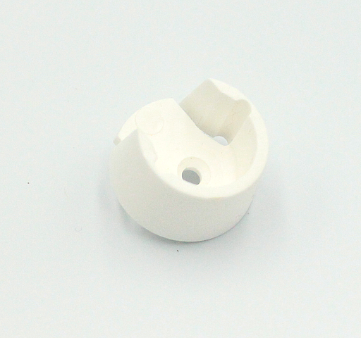 Bøjlestangsholder t/Ø18 mm stang - m/1 tap, hvid plastik (1 stk)