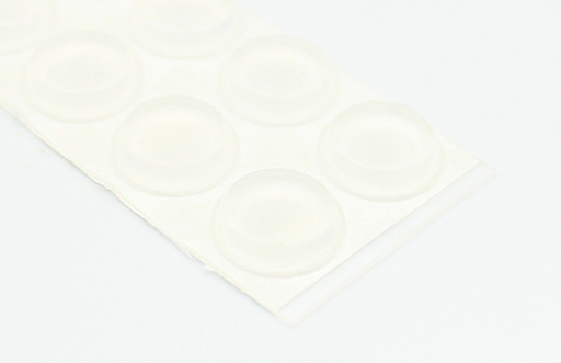 Gummidup Ø13x4 mm - flad, transparent (20 stk)