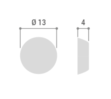 Gummidup Ø13x4 mm - flad, transparent (20 stk)