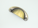 Skålegreb 66 mm c/c, antik messing look
