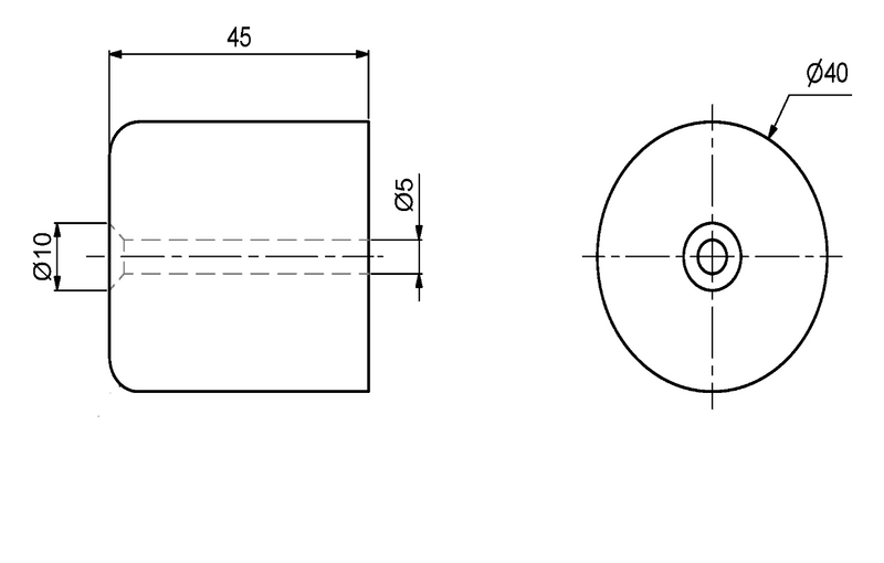 Plastikfod Ø40x45 mm, grå