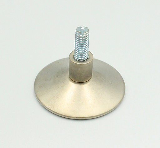 Møbelfod (KUN FÅ STK PÅ LAGER) Ø55 mm med M8 gevind, mat metal