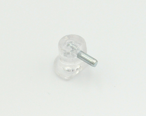 Hyldebærer Ø3 mm t/forboret hul i hylde, transparent plastik (10 stk)