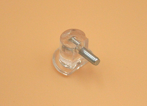 Hyldebærer Ø3 mm t/forboret hul i hylde, transparent plastik (10 stk)