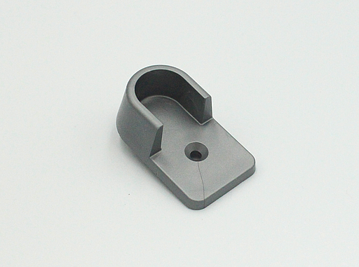 Bøjlestangsholder t/15x30 mm stang - m/1 tap Ø5 mm, grå plastik (1 stk)