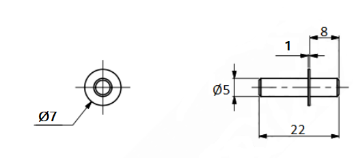 Hyldebærer Ø5x22 mm - til Ø5 mm hul, elgalvaniseret (10 stk)