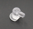 Hyldebærer Ø5 mm til forboret hul i hylde, transparent plastik (10 stk)