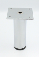 Møbelben Ø35x100 mm med plade 60x60 mm, blank metal