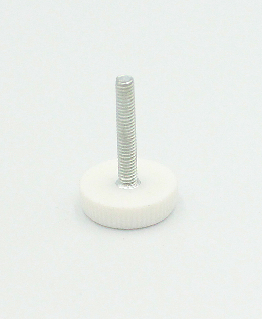 Stillefod m/fast fod M4x23 mm, hvid plastik